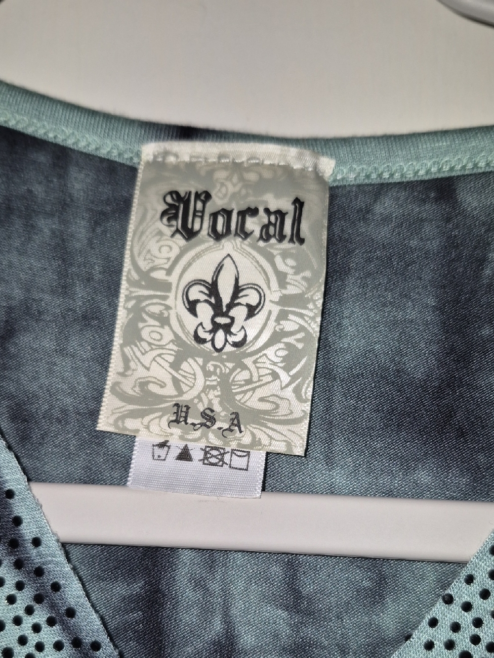 Vocal Mint Blue Perforated Tank Top